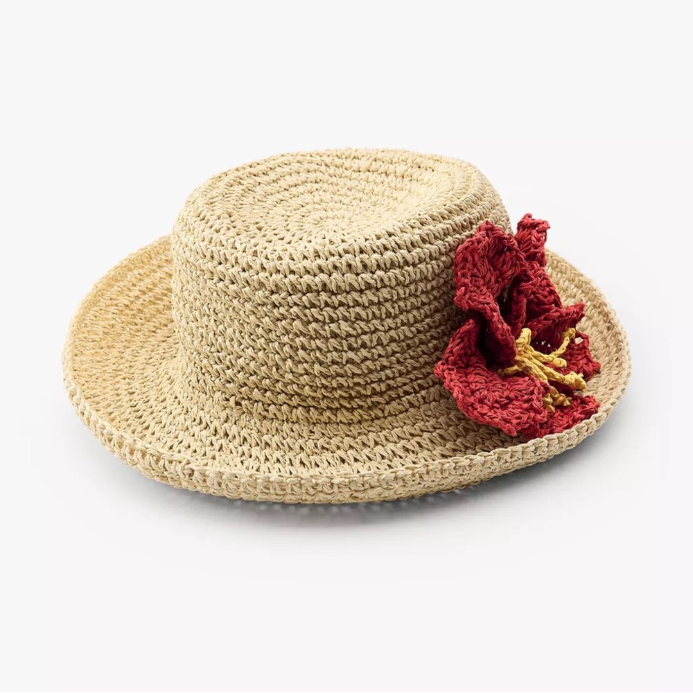 NWT Zara FLOWER BRAIDED HAT